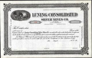Luning Consolidated Silver Mines Co.  Of Nevada,  19 - -,  Unissued,  Crisp Stock Cft.