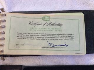 1977 Int’l Society of Posmasters Sterling Silver Worlds Greatest Stamps w/ 4