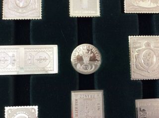 1977 Int’l Society of Posmasters Sterling Silver Worlds Greatest Stamps w/ 5