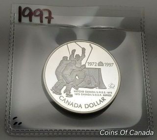 1997 Canada Silver Dollar Uncirculated Proof Coin - 1972 Hockey Coinsofcanada