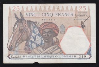 French West Africa - - - - - 25 Francs 1942 - - - - - - - - - - -