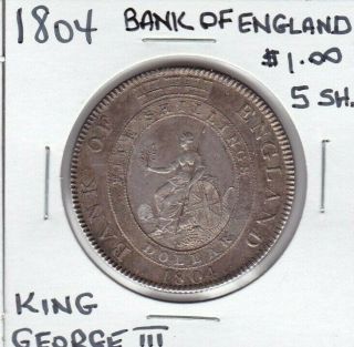 1804 Bank Of England Five Shillings Dollar