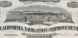 CALIFORNIA NAVIGATION & IMPROVEMENT CO Stock 1910.  Delta Steamboats VF 2