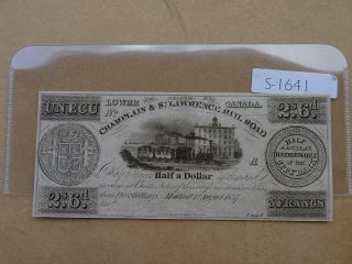 Canada Banknote 1837 Ecu 3 Francs Montreal Lower Canada Champlain Unc S1641