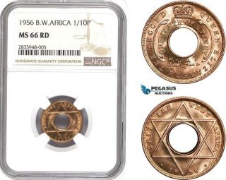 Ad795,  British West Africa,  Elisabeth Ii,  1/10 Penny 1956,  Ngc Ms66rd
