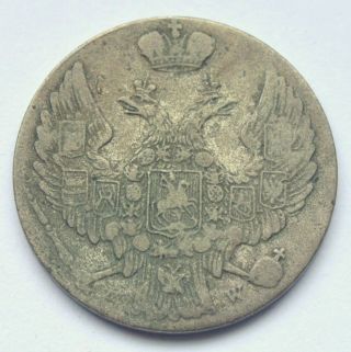 Russia Poland 10 Groszy 1840 Silver Scarce Good Details Grade