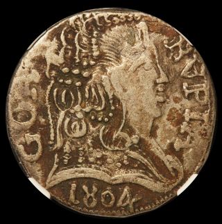 1804 Portuguese India Goa Rupia Silver Coin Gomes - 36.  11 - Ngc Vf 20 - Km 205