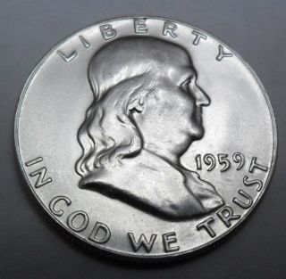 1959 P Ben Franklin Half Dollar Good Or Better 90 Silver