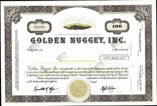 Golden Nugget,  Inc.  Casino,  Las Vegas,  Nevada,  Unissued,  Cancelled (gold Nugget)