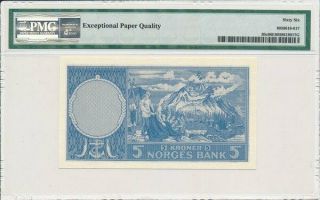 Norges Bank Norway 5 Kroner 1957 PMG 66EPQ 2