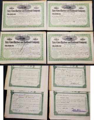 Navy Cove Harbor Railroad Company 1900s 250 Stock Certificate Ledger Ft Morgan 12