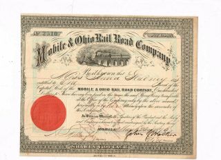 Mobile & Ohio Rail Road Co. ,  1876,  Cox Mob - 684 - S - 51,  Vf - Narrow Border