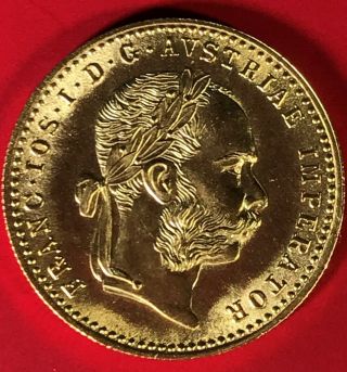1915 Austria Gold Coin Franc Avstriae Imperator Hvngar Bohem 3.  5 Gram