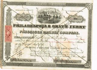 Philadelphia & Grays Ferry Pass.  Rwy.  Co. ,  1870,  Cox Phi - 533 - S - 40,  Vf - See Sca