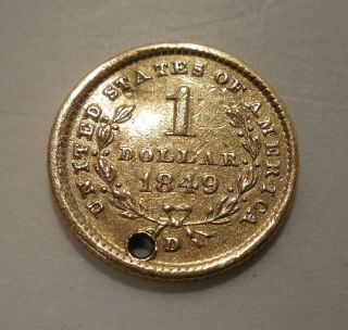 1849 - D - Liberty Head Gold Dollar - $1 - Type 1 - U.  S.  Gold Piece - U.  S.  Gold Coin 3