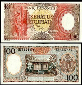 Indonesia 100 Rupiah 1964 P 97 Unc