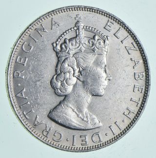 Silver - World Coin - 1964 Bermuda 1 Crown - World Silver Coin 22.  6 Grams 125