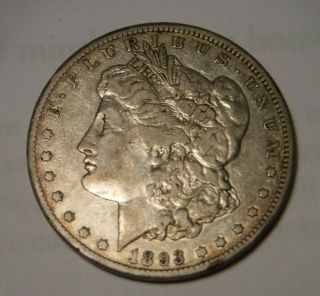 1893 Cc Morgan Silver Dollar.  Key Date Very Fine