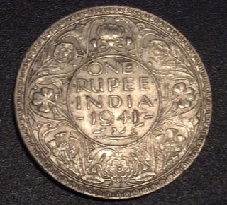 SCARCE BRITISH - INDIA.  GEORGE VI - KING & EMPEROR RUPEE 1 YR 1941. 2