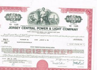 Jersey Central Power & Light Co. ,  1976,  $10.  000 Bond,  Vf,
