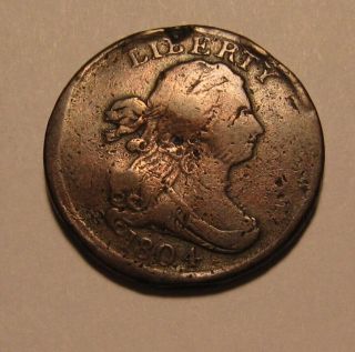1804 Draped Bust Half Cent Penny - Detail / - 96su