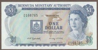 1982 Bermuda 1 Dollar Note Unc
