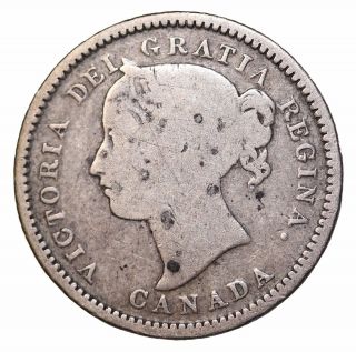 1870 Canada Silver 10 Cents Queen Victoria British Km 3