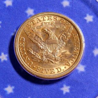 1908 $5 LIBERTY HEAD HALF EAGLE PCGS MS60 IN OGH RATTLER HOLDER - CHOICE 4