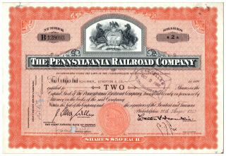 The Pennsylvania Railroad Company Stock Certificate