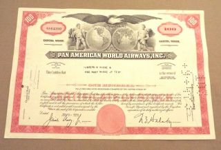 Pan American World Airways Stock Certificate 1970