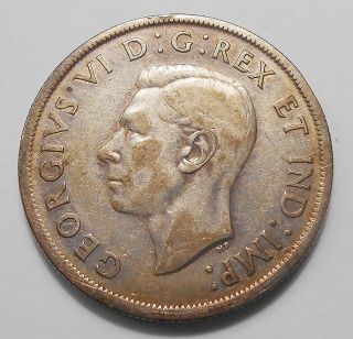 1937 SILVER Dollar F Key 1st Year King George VI Nicely TONED 3rd Canada $1.  00 2