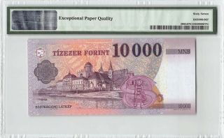 Hungary 2015 P - 206b PMG Gem UNC 67 EPQ 10,  000 Forint 2