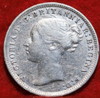 1877 Great Britain 3 Pence Silver Foreign Coin