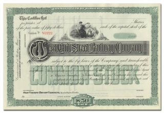 West End Street Railway Company Stock Certificate (boston,  Massachusetts)