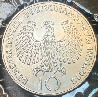 Germany 1972 D 10 Mark Silver Coin
