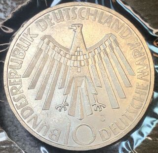 Germany 1972 J 10 Mark Silver Coin