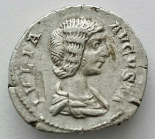 Julia Domna Ar 3.  40gr;20mm Denarius.  Rome,  Draped Bust R.  / Felicitas Standing