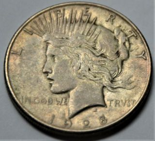 1928 Peace Dollar S Key Date Low Mintage Of 1.  6 Million