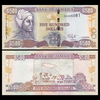 Jamaica 500 Dollars,  2018,  P -,  Unc