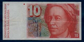Switzerland Banknote 10 Franken 1982 Vf