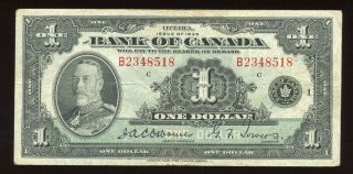 1935 Bank Of Canada $1 Bc - 1b S/n: B2348518