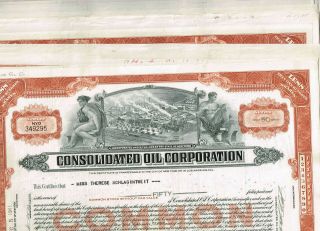 Set 18 Consolidated Oil Corp. ,  1930 - 40s,  Light Brown,  Vf