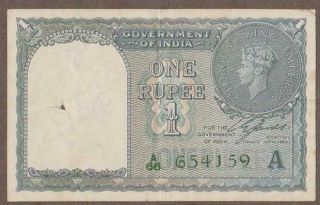 1940 India 1 Rupee Note