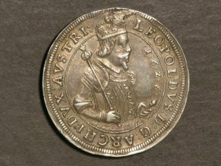 AUSTRIA 1626 1 Thaler Leopold V Silver Crown XF 2