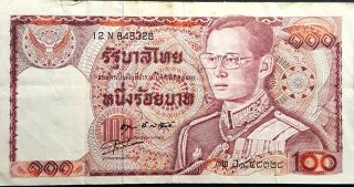 Thailand 100 Baht Bank Note F (, 1 Bank.  Note) D2081