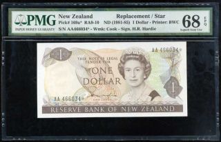 Zealand 1 Dollar 1981 - 5 P 169 Replacement Gem Unc Pmg 68 Epq Highest