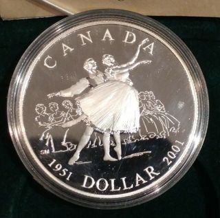2001 Canada Sterling Silver Proof Dollar Coin - National Ballet Of Canada