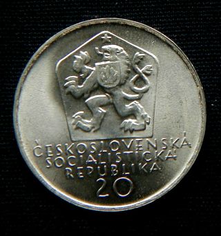 1972 CZECHOSLOVAKIA silver coin 20 korun UNC 100th Death Sladkovic 2
