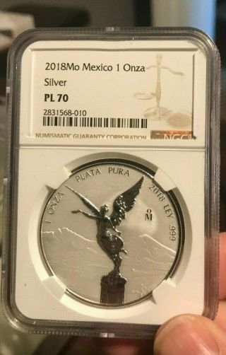 2018 Mexico Silver Reverse Proof Libertad 1 Oz Ngc Pl70