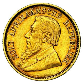 1896 Paul Kruger South Africa Gold Half 1/2 Pond Coin